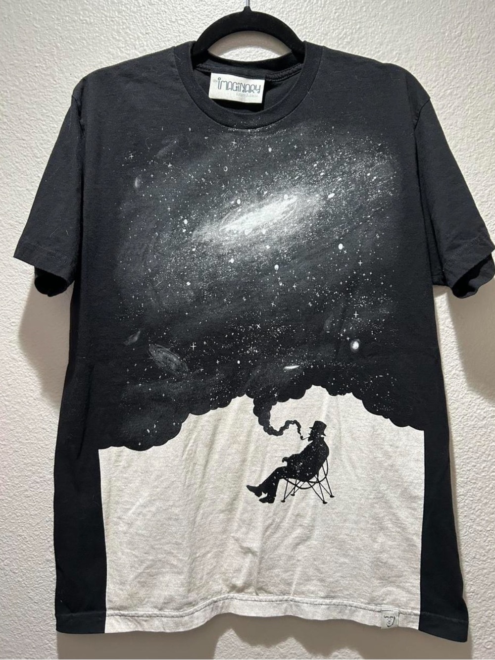 Vintage The Imaginary Foundation Pipe Smoking Philosopher Mens Shirt